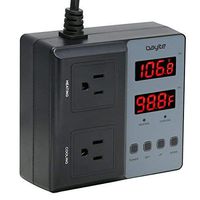 bayite Temperature Controller BTC201 Pre-Wired Digital Outlet Thermostat, 2 Stage Heating and Cooling Mode, 110V - 240V 10A