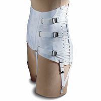 Women's 3-Pull Side-Lace Lumbosacral Lower Back Brace Corset Chronic Back Pain Support (40")