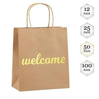 Welcome Bags for Wedding Guests - High Quality Kraft Paper Bags Bulk Perfect as Wedding Welcome Bags for Hotel Guests - Excellent to Present Wedding Favors for Guests (50-Pack)