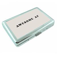 Awesome AF Funny Metal Silver Cigarette Case Holder Wallet RFID-blocking