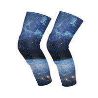 SLHFPX Knee Sleeve Earth and Galaxy Beach Full Leg Brace Compression Long Sleeves Pant Socks for Running, Jogging, Sports, Crossfit, Basketball, Joint Pain Relief, Men and Women 1 Pair