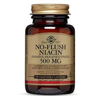 Solgar No Flush Niacin (Inositol Hexanicotinate) - 500 mg, 50 Vegan Capsules - Vitamin B3 Supplement, Energy Booster - Vegetarian, Kosher, Gluten Free - 50 Servings