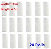 EatingBiting（R）20 Rolls 4 inch x 4.92 Yards Rolled Gauze Stretch Bandage/Medical Grade Sterile First Aid Wound Care Cotton Ply/Stretched Gauze Bandage Rolls with Medical Tape