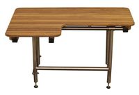 Teak ADA Wall Mounted Right Handed Shower Bench/Seat with Fold Down Legs (32"x22.5")