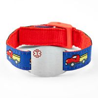 StickyJ USA Trucks Sport Strap Medical Alert Bracelet for Kids