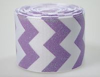 Glitter Chevrons Print Grosgrain Ribbon (5 yards, 1.5" Purple)