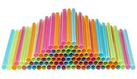 Smoothie Straws 100 Pack Wide 0.37” Multi Colored Disposable Milkshake Drinking Straw Assorted – By Durahome
