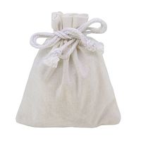 White Cotton Calico Pouch with Drawstring for Gift Packaging, 10x12cm, Pack of 12