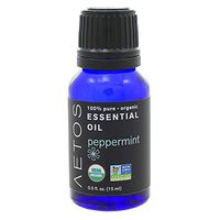 USDA CERTIFIED ORGANIC PEPPERMINT ESSENTIAL OIL by AETOS, Organic GMO free, 100 percent pure, all natural, therapeutic grade, 2 fl. Oz. Non-GMO Project Verified
