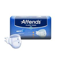 Attends Classic Briefs with Dry-Lock Technology for Adult Incontinence Care, Large, Unisex, 24 Count (Pack of 3)