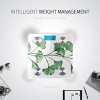 Bluetooth Body Fat Scale Ginkgo Biloba Known Ginko Gingko Leaves Smart Wireless Scale with LCD Display Measuring Body Weight Bmi and Health Digital Scale