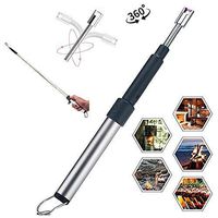 Retractable Electric Lighter, Curved Windproof Lighter USB Rechargeable, Upgraded Long Flameless Electronic Lighter, Home Kitchen Safe, Barbecue, Camping and Fireplace Safe Away from Fire