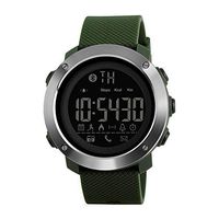 5ATM Waterproof Watches for Men,Outdoor Bluetooth Smart Watch, Fitness Tracker, with Heart Rate Monitor, Smart Bracelet Wrist Strap Pedometer, for Android iOS (Color : Green)
