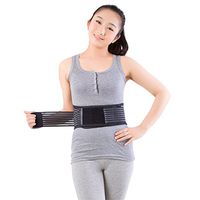 AFT-aofit Self-Heating Magnets Waist Support Adjustable Straps Waist Pain Relief Back Brace (XXXL(Length 47 “), Black)
