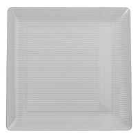 Exquisite Disposable-Clear-Plastic-Plates-Square Linear (40 Pack) Wedding Dinner Fancy Tableware Dishes (6.5 Inch, Clear) Single Size Set