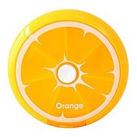 preliked 7 Days Pill Storage Weekly Fruit Round Boxes Medicine Organizer Container Case (Orange)