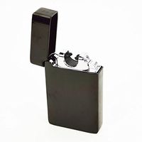 Unishow ® Luxury Double Arc USB Rechargeable Flameless Windproof Lighter with Gift Box! (Pure Black)