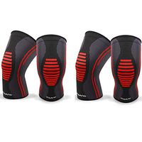 Knee Compression Sleeves, 2 Pairs for Men Women, Knee Brace Support for Running & Arthritis, Squats & Workouts, Crossfit, MCL, ACL, Injury Recovery, Pain Relief, Weightlifting, Basketball, Black S