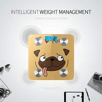 Bluetooth Weight Scale Cute Cartoon Pug Funny Dog Vector Scale Digital Weight Body Fat Composition Monitor Analyzer with Smartphone App for Body Management-396lbs