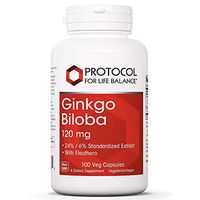 Protocol For Life Balance - Ginkgo Biloba 120 mg - Eleuthero for Neurological and Cognitive Function Support, Promotes Optimum Circulation - 100 Veg Capsules