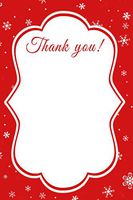 30 Winter Snowflake Red Blank Thank You Cards Bridal Wedding Shower Birthday Party Baby Girl Shower + 30 White Envelopes