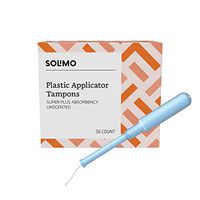 Amazon Brand - Solimo Plastic Applicator Tampons, Super Plus Absorbency, Unscented, 36 Count