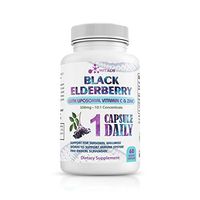Black Elderberry Supplement with Zinc & Liposomal Vitamin C - Sambucus Capsule Supplements for Adult Immune Support - Concentrated Capsules, Elderberry Pills - 60 Vegetarian, Gluten Free