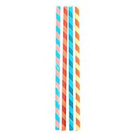 Kikkerland Biodegradable Party Stripes Paper Straws, Multicolored, Box of 144