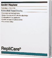 Smith & Nephew Replicare Thin Hydrocolloid Wound Dressing 8" x 8" Square, Water-proof, Beveled edge, Adhesive (Box of 5 Each)