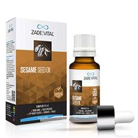 Zade Vital Sesame Seed Oil Drops Smoothens Skin & Acts as Carrier Oil/DIY Cosmeceuticals, Massage Oil, Drop Cover for Easy Application, 0.7 OZ (20 ML),100% Cold Press, Non GMO, GMP, Fragrance Free