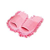 Floor Cleaning Mop Slippers Microfiber Dust Cleaning Tool Shoes for Bathroom, Office, Kitchen, House Polishing Cleaning (S, Pink)