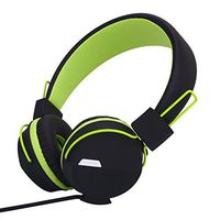 Yomuse F85 On Ear Foldable Headphones with Microphone for Kids Teens Adults, Smartphones iPhone iPod iPad Laptop Tablets Mp3/4 Black Green