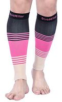 Doc Miller Premium Calf Compression Sleeve Dress Series 1 Pair 20-30mmHg Strong Calf Support Graduated Pressure Sports Running Recovery Shin Splints Varicose Veins (BlackPinkTan, Medium)