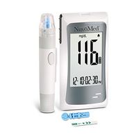 Blood Glucose Monitoring Kit All-in-One Diabetes Testing Meter Sugar Levels Monitor Precise Touch Lancing Device, Lancets, Test Strips, Diabetic Care (Bluetooth Smartphone App Compatible)