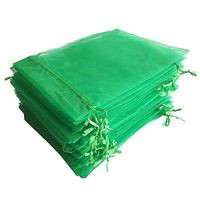 100 Pieces 5x7 inches Gift Wrap Bags Green, Organza Sheer Fabric,Drawstring Classy Present Bags for Baby Shower Favor,Candy,Christmas Favour,Sample Packing Decorative,Handmade Soap,Merchandise,Makeup