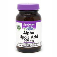 BlueBonnet Alpha Lipoic Acid Vegetarian Capsules, 300 mg, 60 Count, White