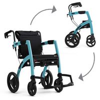 Rollz Motion 2-in-1 rollator and Transport Chair (Island Blue, Regular)