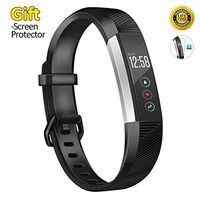 JOMOQ Replacement Bands Compatible for Alta/Alta HR, Soft Customised Waterproof Adjustable Sport Rubber Smartwatch Fitness Replacement Strap Wristbands Small Large (Black, Small)