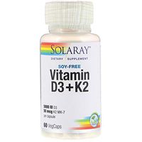 Solaray, (3 Pack) Vitamin D3 + K2, Soy Free, 60 VegCaps