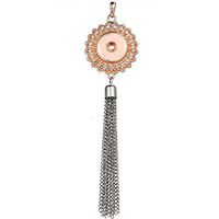 Hot Women Crystal Tassel Necklace Pendant Fit 18mm Noosa Snap Button N335 Prom Woman Bright Cute Stylish Simple Lovely Aesthetic Fashionable Comfy Wonderful