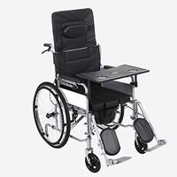 Transport Wheel Chair,Lightweight Wheelchair, Wheelchair,Thickened Steel Tube Wheelchair Lightweight Folding Flat Lay Elderly Wheelchair with Toilet Trolley - User-Friendly - Easy to Use for Adult