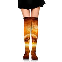 Flame Planet Womens Funny Knee High Compression Socks Sports Running Socks