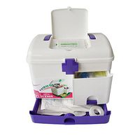 [Purple] Creative Large Portable First Aid Kit Travel Medical Box, 11"x8"x9"
