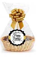 Happy Birthday 2Pack Designer Cello Bags/Tags/Bows Cellophane Jumbo Gift Basket Packaging Bags Flat 30" x 40"