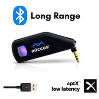 New! Long Range Bluetooth Transmitter Receiver, Add Adapter to PC Mac Laptop, Compatible with Nintendo Switch, PS4 & More, Wireless Class 1 Dongle aptx Low Latency, USB 3.5mm -Miccus Swivel Jack RTX