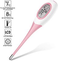 Digital Thermometer, Fever Thermometer for Babies, Children and Adults, Accurate Fast Temperature Reading Body Thermometer for Oral, Armpit or Rectal Temperature (Pink)