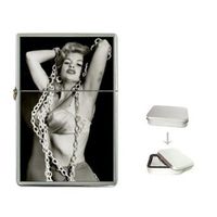 New Product JAYNE MANSFIELD CHAINS OF LOVE Flip Top Cigarette Lighter + free Case Box