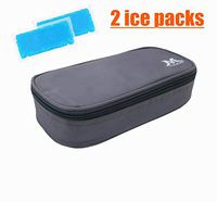 Mazel Insulin Pen Travel Case Diabetic Supply Organizer Cooler Bag with 2 Ice Packs,Keeps Insulin Cool for 8 Hours,Perfect to take on a Trip (Grey)