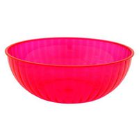 Party Essentials N192629 Heavy Duty Brights Plastic Large Serving Bowl, 192-Ounce Capacity, Neon Pink (Case of 6)