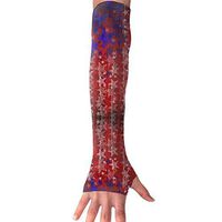 YanHill Cooling Arm Sports Arm Sleeves USA Flag Star UV Sun Protection Arm Sleeves with Thumb Holes for Basketball, Football, Baseball, Cycling, Volleyball, Or Other Activities